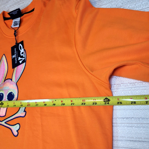 Psycho Bunny Mischief NWT XL Sweatshirt Logo Embroidered Cotton Orange Crewneck - Picture 14 of 15